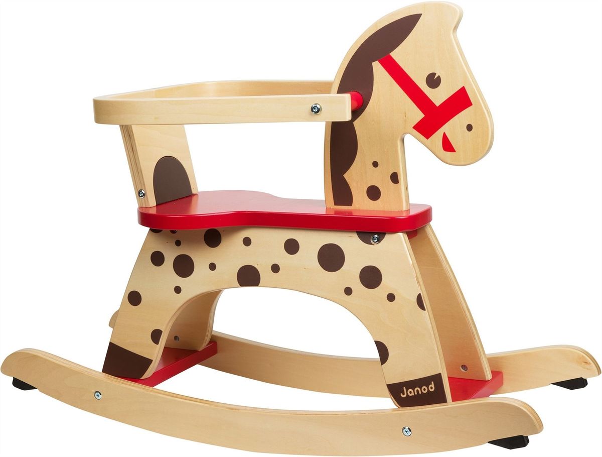 Cheval A Bascule En Bois Caramel - Janod - Systeme Anti-bascule - Des 1 An