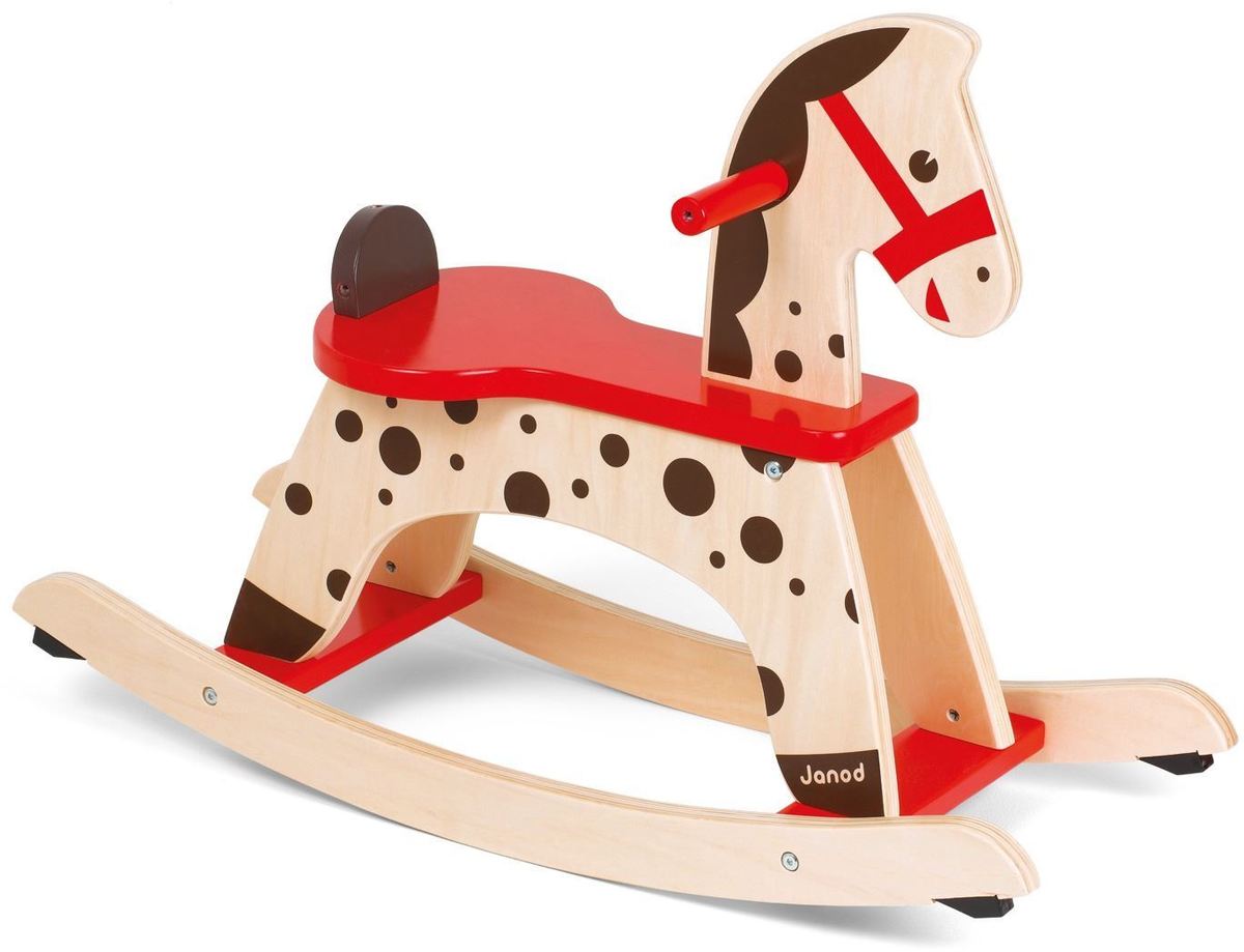 Cheval A Bascule En Bois Caramel - Janod - Systeme Anti-bascule - Des 1 An