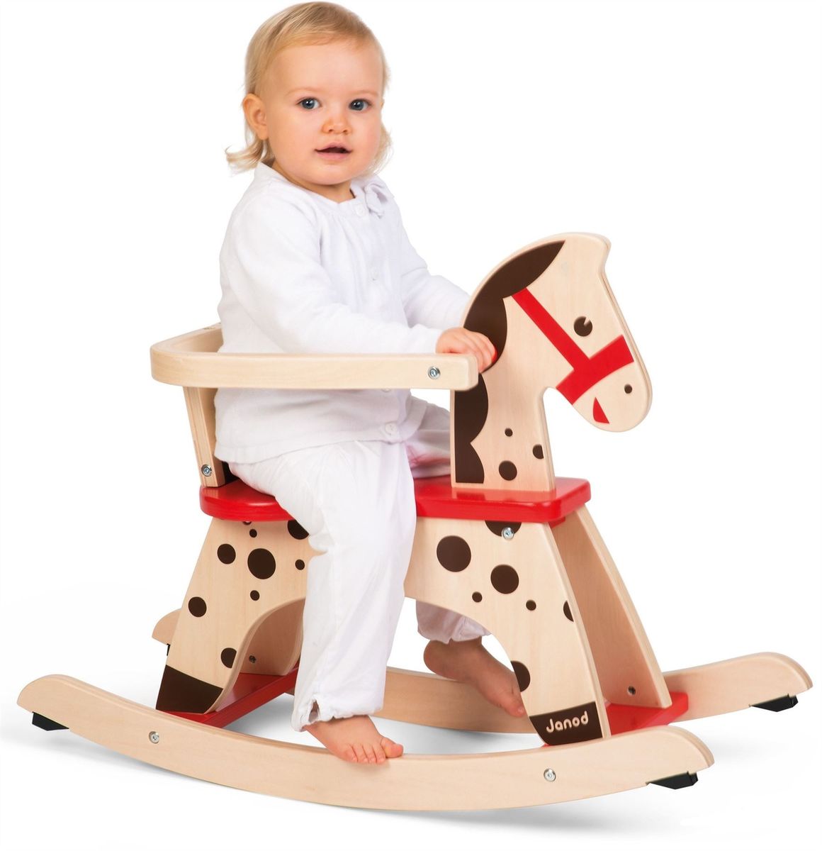 Cheval A Bascule En Bois Caramel - Janod - Systeme Anti-bascule - Des 1 An