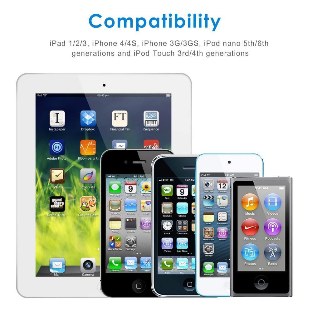Jetech 0156- Cable Pour Iphone 4 4s, Iphone 3g 3gs, Ipad 1 2 3, Ipod Et Autre,