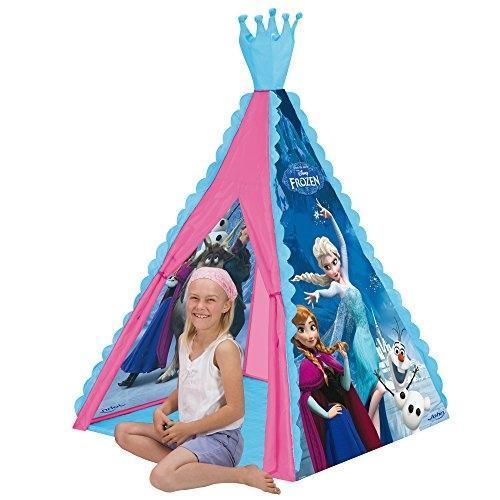 Tente La Reine Des Neiges - Frozen - Chateau - 100x100x140 Cm - Pour Enfant De 2 Ans Et Plus - Bleu Et Rose