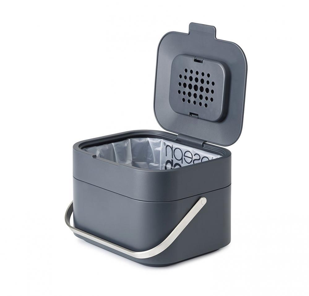 Bac A Compost - Joseph Joseph 30016 - Plastique Anthracite - 4 L - Design Innovant Avec Ventilation