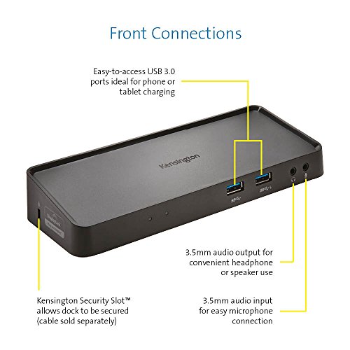 Kensington Sd3650 5gbps Usb 3.0 Dual 2k Docking Station Displayport & Hdmi - Windows - Station D'accueil - Usb - Hdmi, Dp - 1gbe