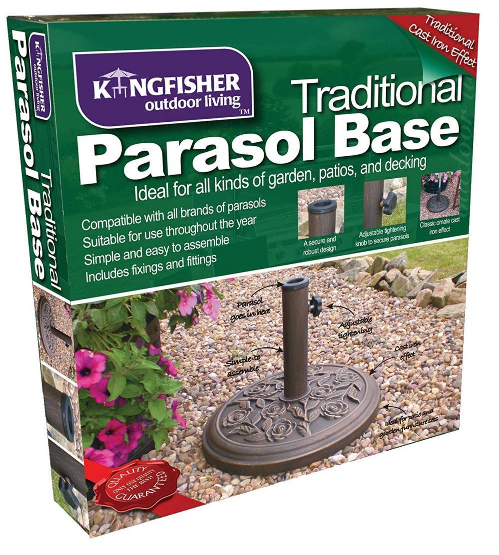 Kingfisher Base De Parasol 45x45x325 Cm Round Cast Iron Effect 