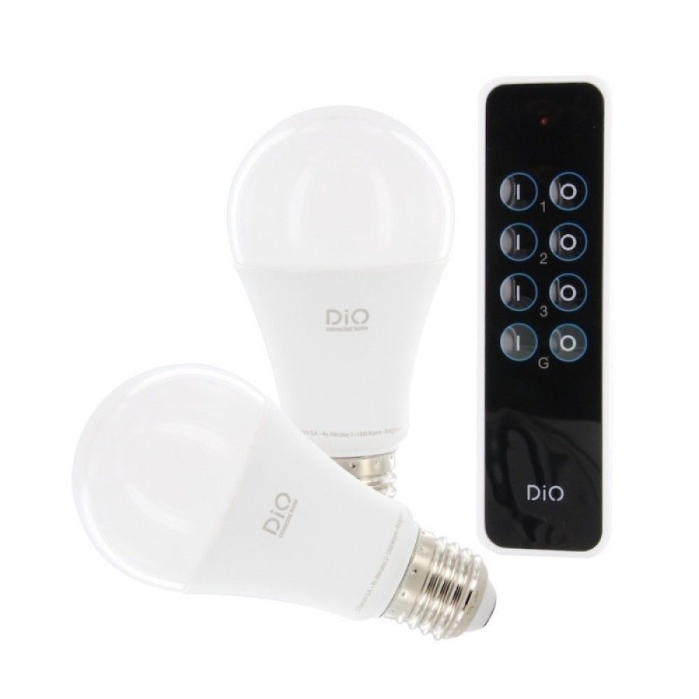 Kit 2 ampoules LED intelligentes a intensite variable et telecommande - DiO