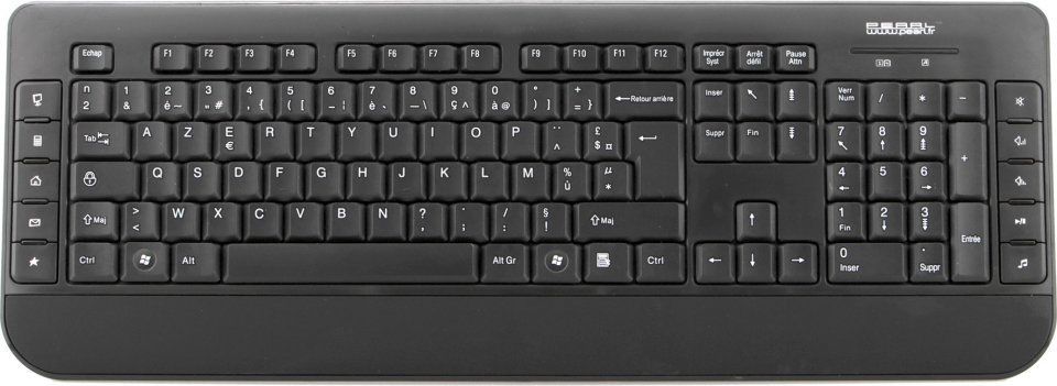 Kit Clavier + Souris Sans Fil Usb - Pearl - Azerty - Couleur Noire - Transmission 24 Ghz - Interface Usb