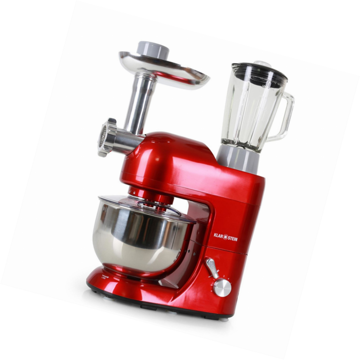Robot Patissier - Klarstein - Robot Cuisine - Mixeur - Hachoir - 1200w - Robot Multifonction - 5l - Rouge