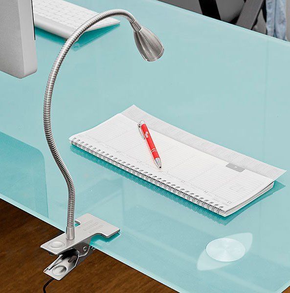 Lunartec Lampe a pince avec col de cygne et LED 3 W integree
