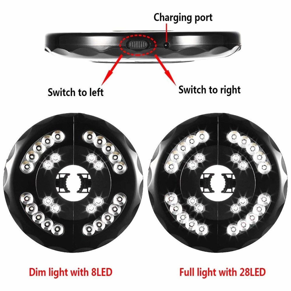 Lampe Sans Fil 28led Spot Lumineux De Parasol Batterie Intergre Et 