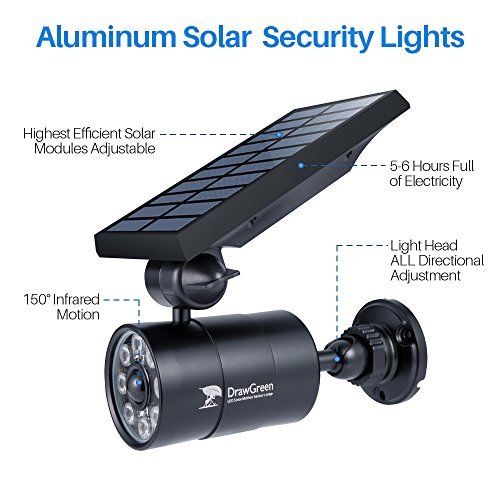 Lampe Solaire Detection De Mouvement Exterieur Jardin 8-watts Led(110w Equiva.