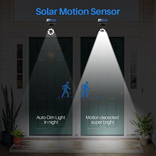 Lampe Solaire Detection De Mouvement Exterieur Jardin 8-watts Led(110w Equiva.