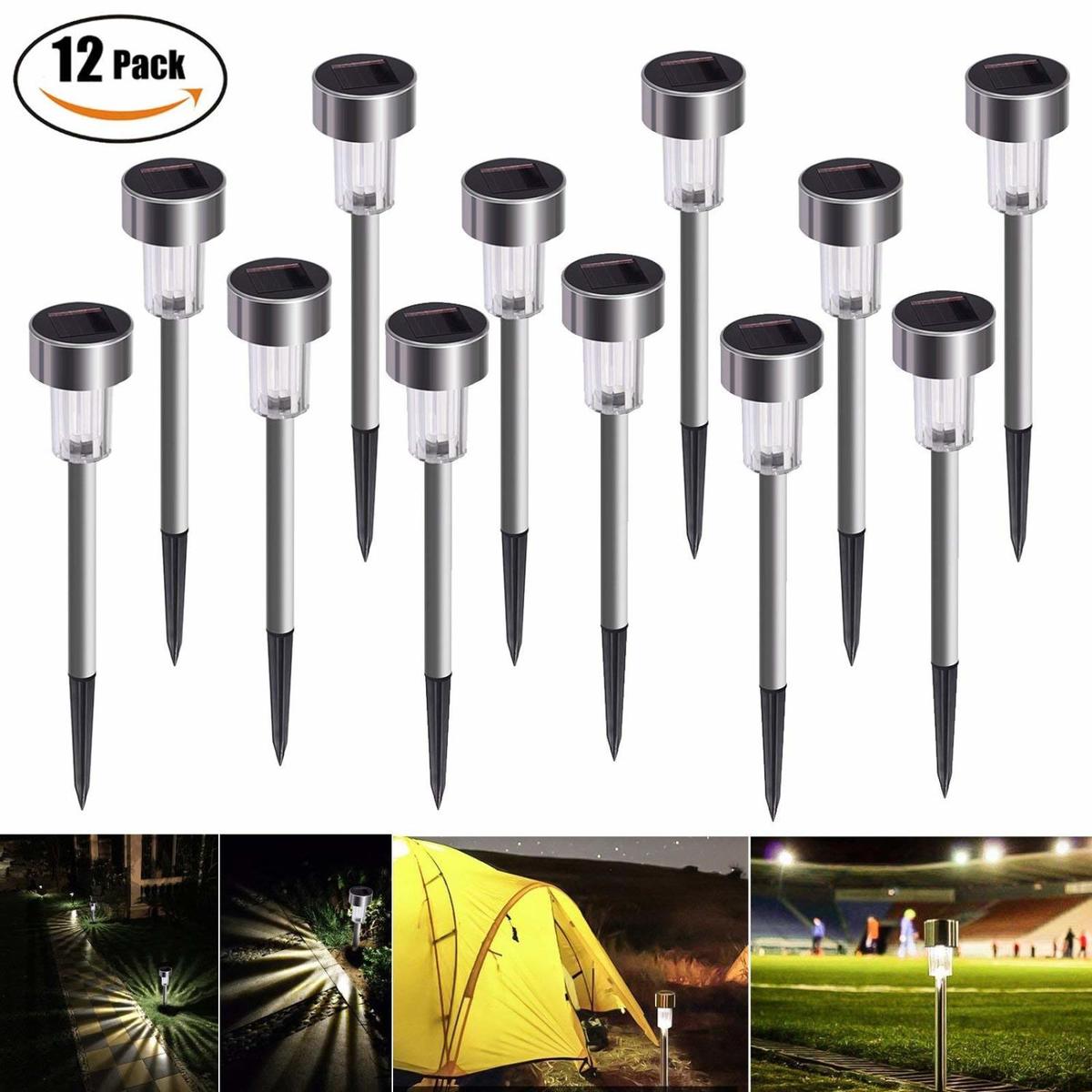 Lampe Solaire Exterieur Jardin, Bawoo 12pcs Lampe Led Decoration Eclairage Sol