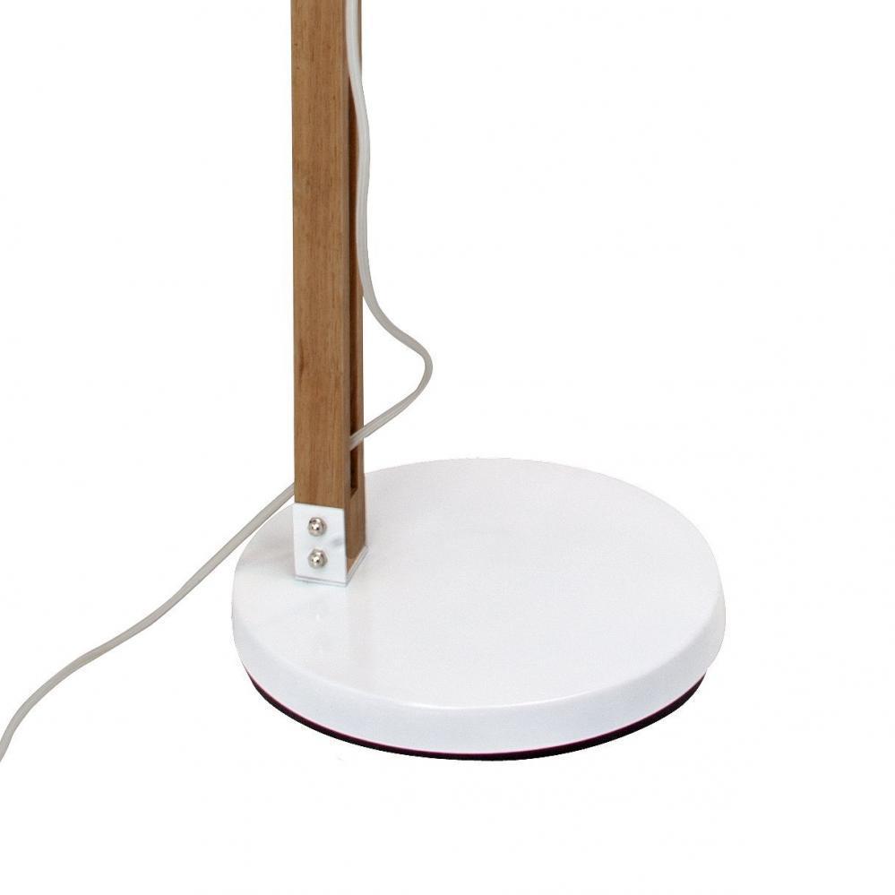 Carlyn Lampadaire 1 Lumiere Bois Clair/tissu Blanc