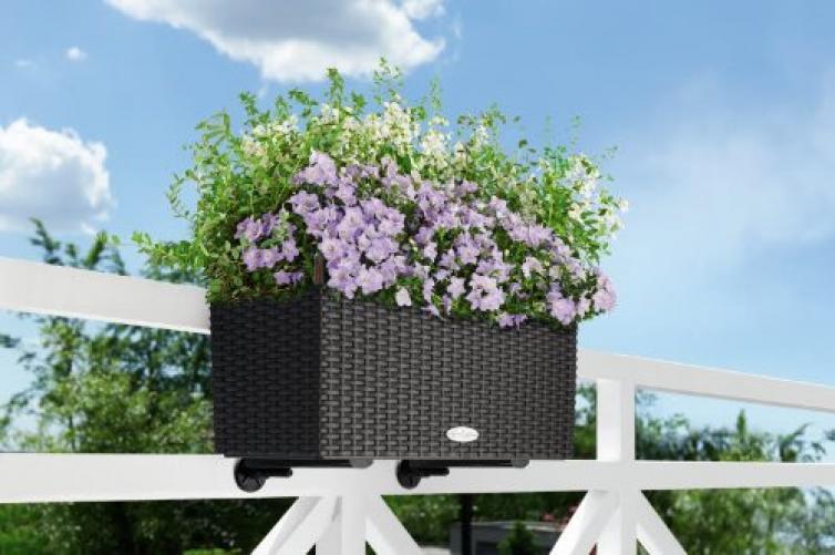 Lechuza Jardiniere Balconera Cottage 50 - Blanc - 44x33 Cm - Avec Reserve Deau