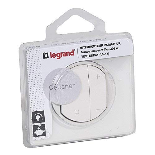 Interrupteur variateur 400 W 2 fils y compris LED Legrand - Celiane