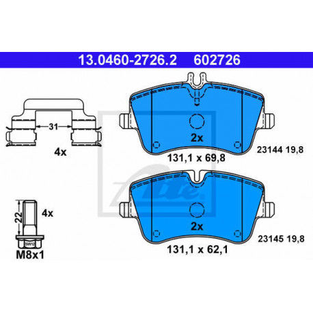 Ate Garnitures De Frein Avec L'avertissement De Contact Mercedes Classe C W203