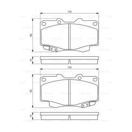 4x BOSCH Plaquettes de frein Arriere Pour TOYOTA HILUX 0 986 494 497