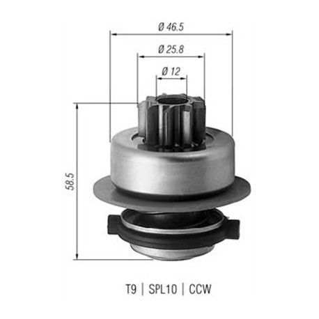 Pignon Lanceur Roue Libre de Demarreur Bosch pour VW Volkswagen 1006209918 Audi