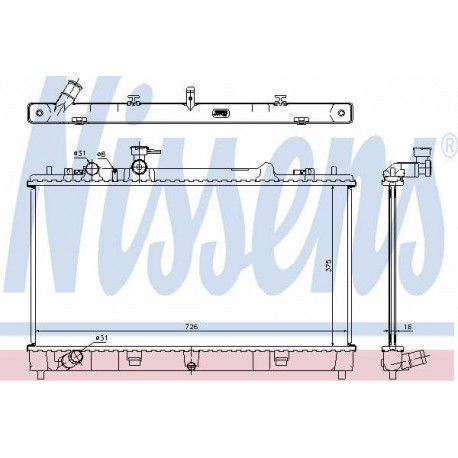 Lg Radiateur, refroidissement du moteur NISSENS 68507