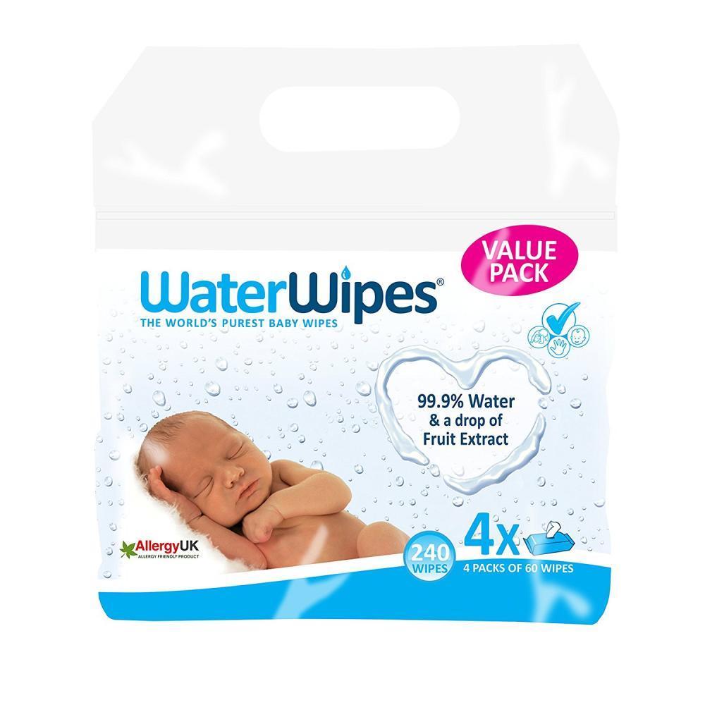 Lingettes Bebe Pour Peaux Sensibles Water(4 Paquets (240 Lingettes))