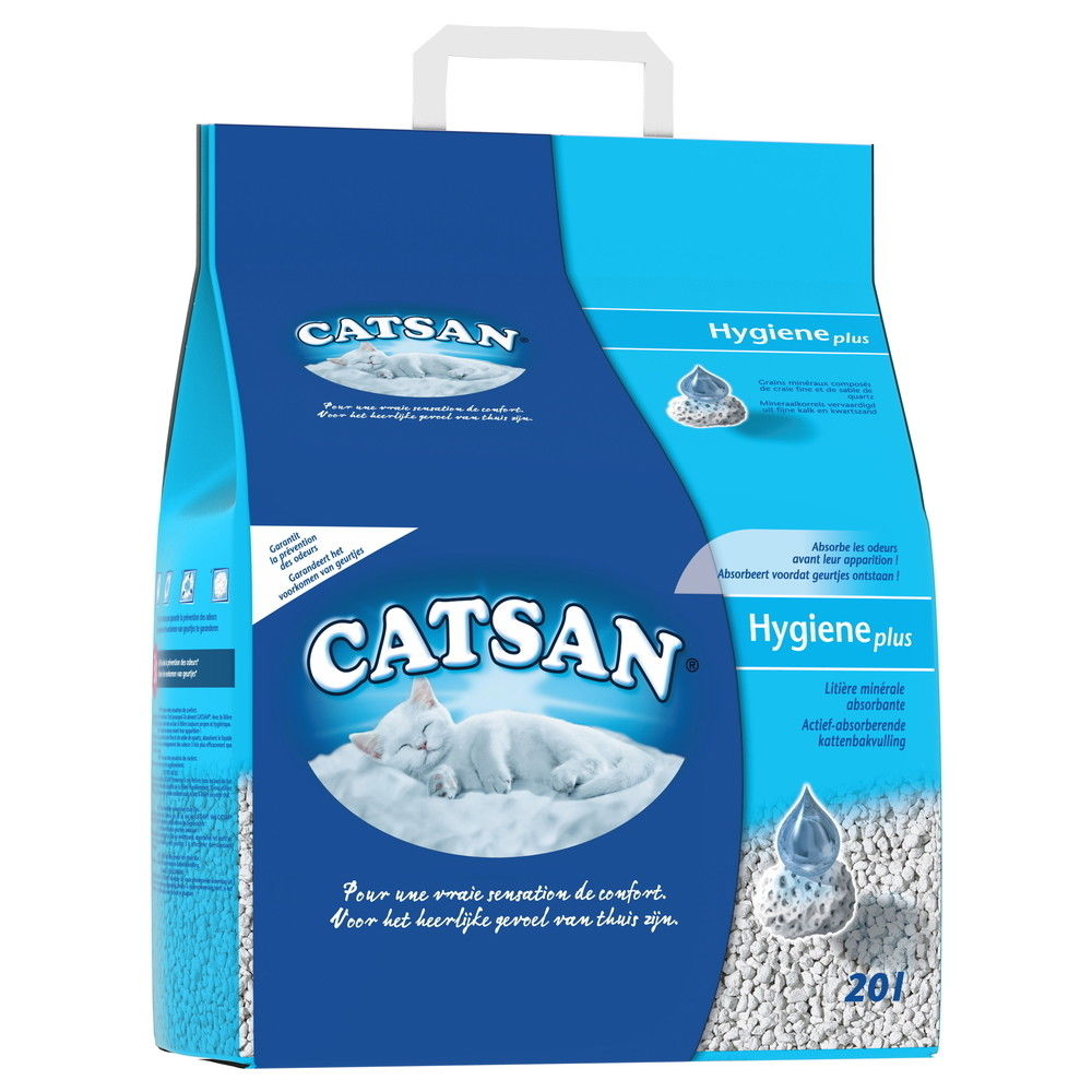 Catsan Hygiene Plus Litiere Minerale Pour Chat 20l