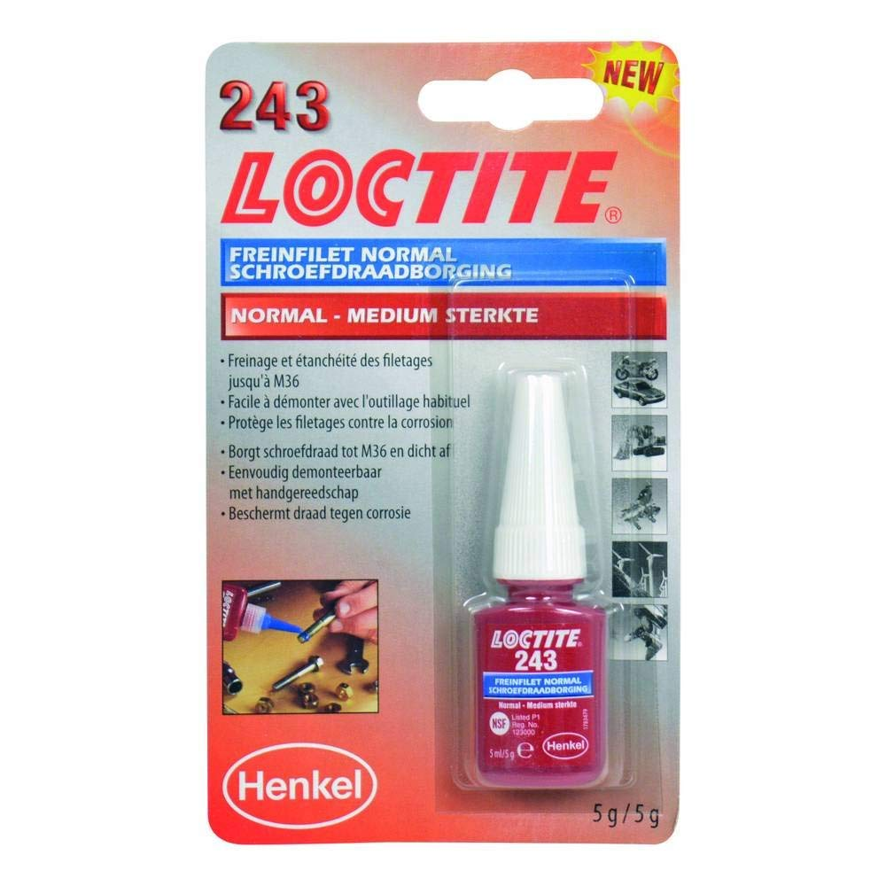 Colle Freinfilet Loctite 243 Normal Medium 5ml Auto Pour Moto Deux Roues Mecanique