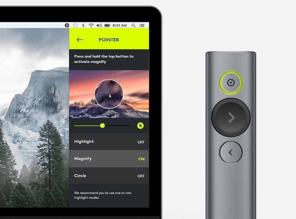 Pointeur Logitech Spotlight Compatible Avec Windows Apple Linux