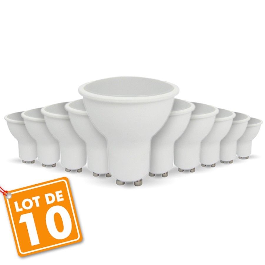 Lot De 10 Ampoules Led Gu10 5w Eq 40w Blanc Naturel