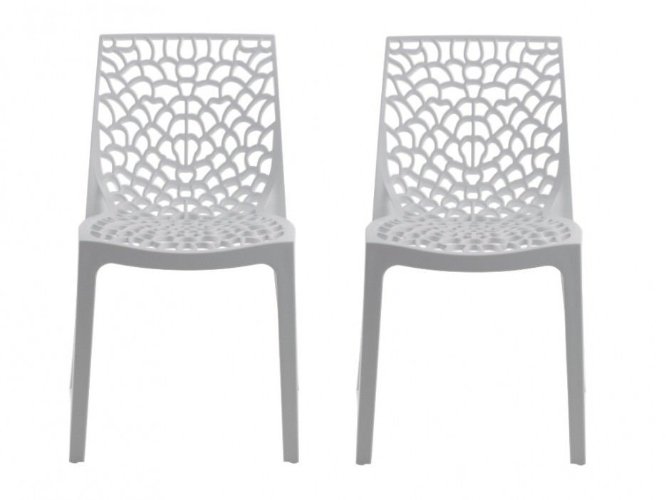 Lot De 2 Chaises Empilables Gruvyer / Blanc