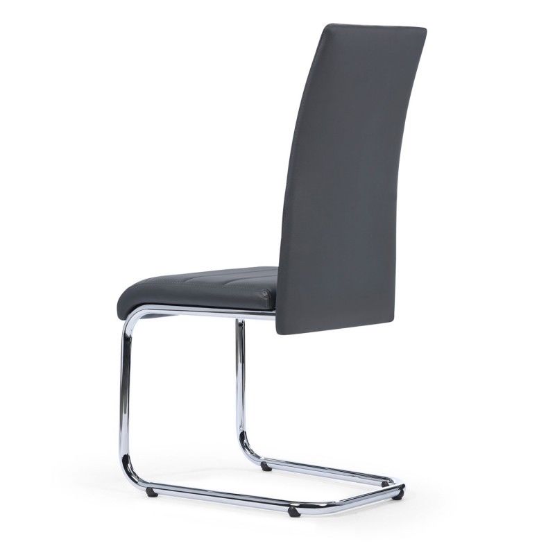 Chaises Mia Grises Pour Salle A Manger Idmarket Lot De 4 Style Contemporain Confortable Et Elegante