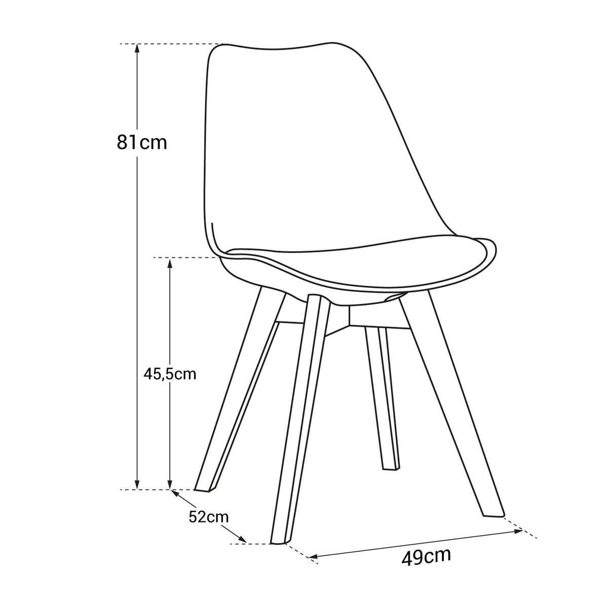Lot De 4 Chaises Scandinaves Nora Grises Avec Coussin