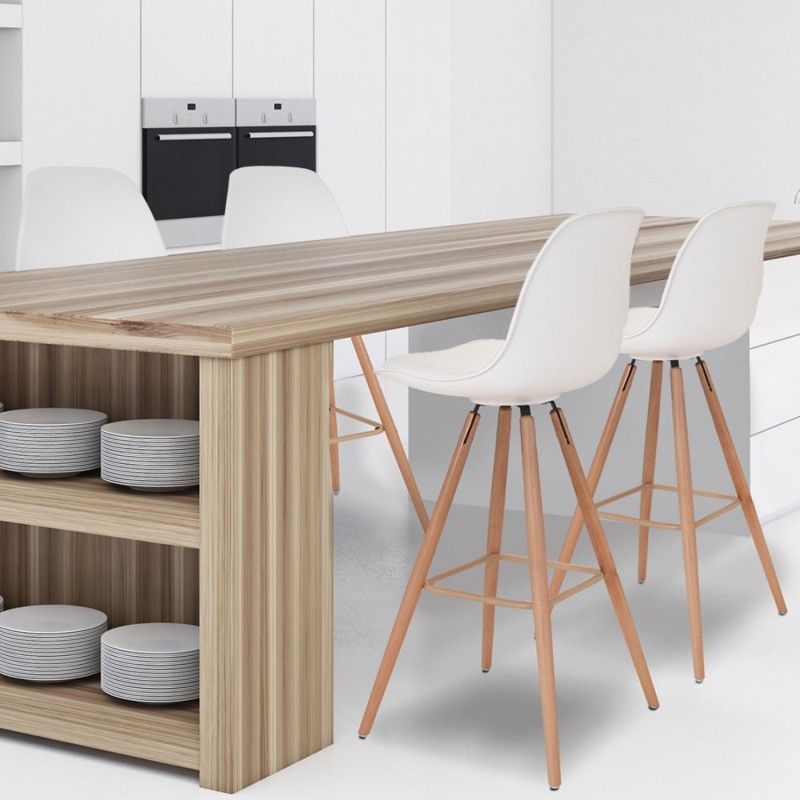 Idmarket Lot De 4 Tabourets De Bar Sara Blanc