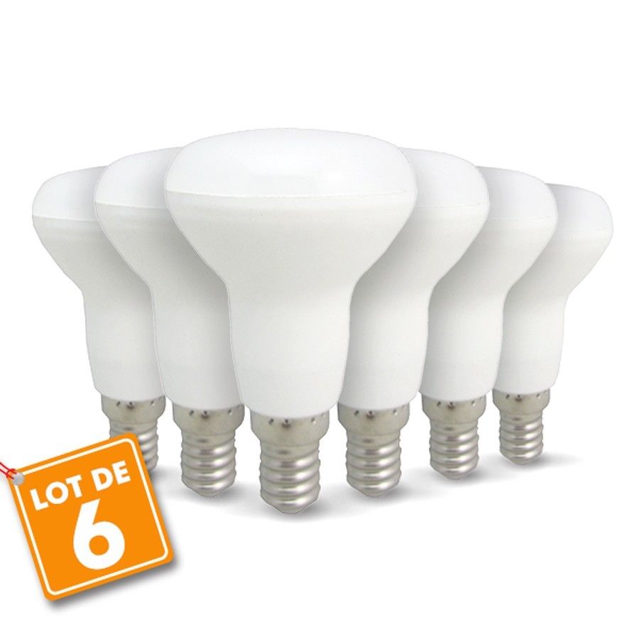 Lot De 6 Ampoules Led E14 R50 6w 510lm Temperature De Couleur Blanc