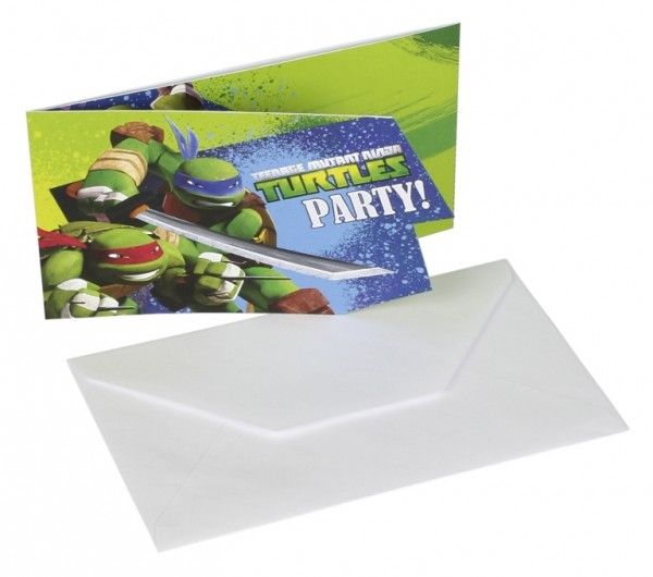 Invitations Anniversaire Tortues Ninja (x6)