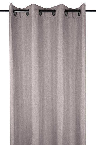 Rideau Tamisant A Oeillets Polyester Tissage Chambray Chine 140x260cm Bea - Taupe