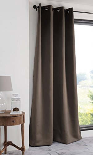 Rideau Occultant Uni 210grm2 Taupe 135 X 180 Cm