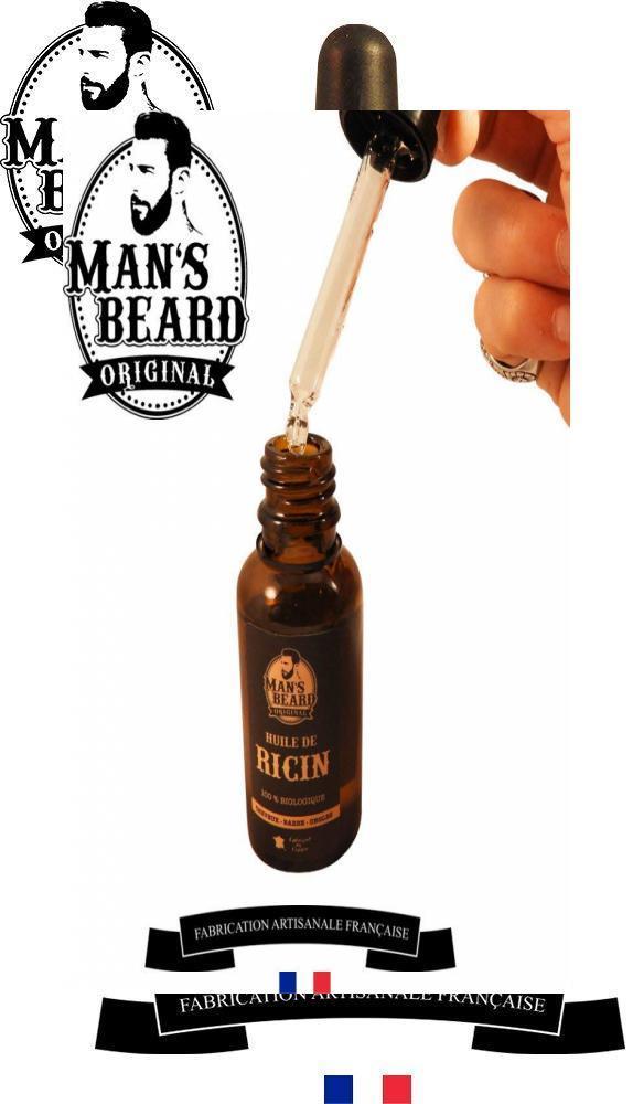 Mans Beard - Huile De Ricin - 30ml - 100% Naturelle