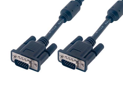 MCL Cable S VGA HD15 male male surblinde 3 coax 9 fils 3m Noir