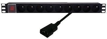Reglette electrique rackable 9 prises avec terre 16A cable C14