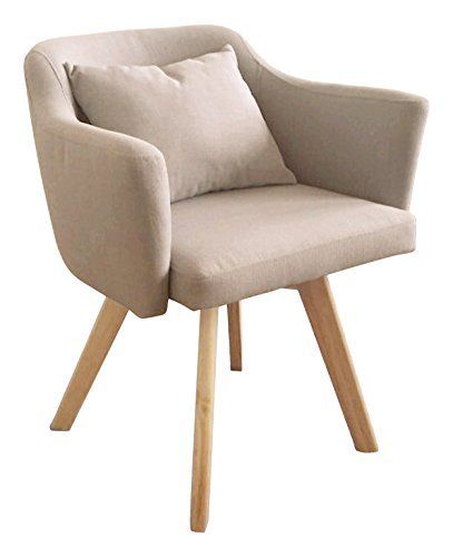 Chaise Fauteuil Scandinave Dantes Tissu Beige