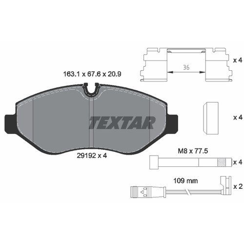 Jeu De Plaquettes De Frein Textar 2919202 Avant
