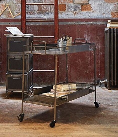 Commode Chiffonnier 3 Tiroirs Style Atelier Industriel Atmosphera Gris Anthracite