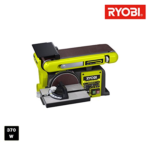 Ryobi - Ponceuse Stationnaire A Bande & Disque 370 W - Moteur Induction + Bande Poncage Disque Poncage Support & Guide - Rbds4601g