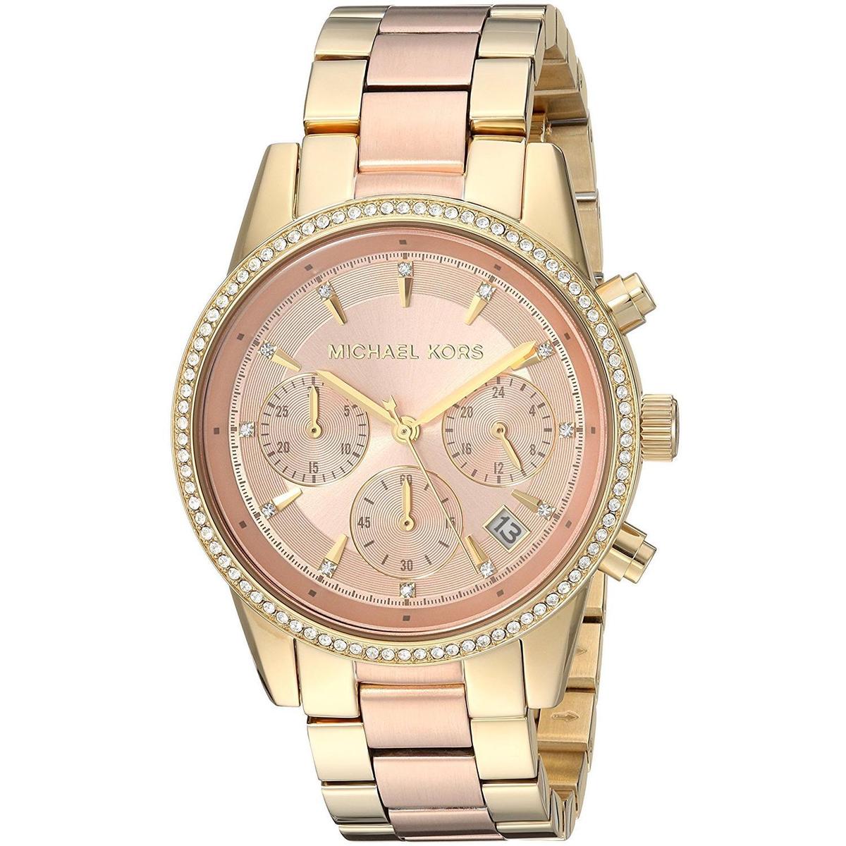 Michael Kors Femme 37mm Bracelet Acier Inoxydable Dore Quartz Montre Mk6475