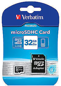 44083 - Carte Memoire Flash Verbatim 32 Go (Adaptateur MicroSDHC - SD inclus(e)) - Class 10
