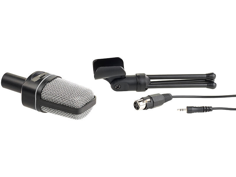 Microphone Studio Professionnel - Auvisio - Noir - Filaire - Jack 35 Mm - Trepied Inclus