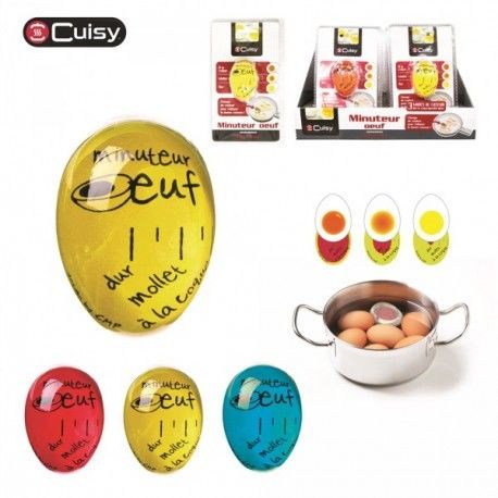 Minuteur - Saveur & Degustation - Oeuf - Matiere Plastique - 4 Coloris Assortis