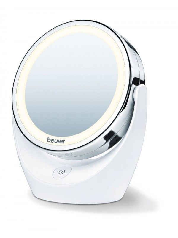 Miroir Grossissant X5 Cosmetique Rotatif Avec Lumiere Led Beurer Bs 49 Finition En Chrome De Haute Qualite