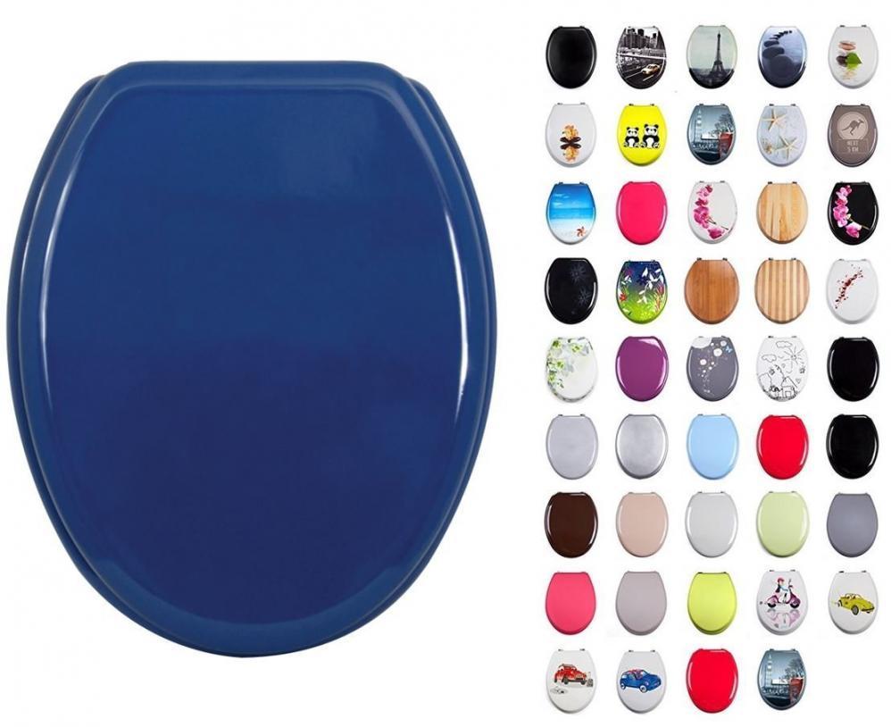 Abattant Wc Mdf Bleu Marine Msv Universel Fixation Par Le Dessus Avec Entraxe Universelle