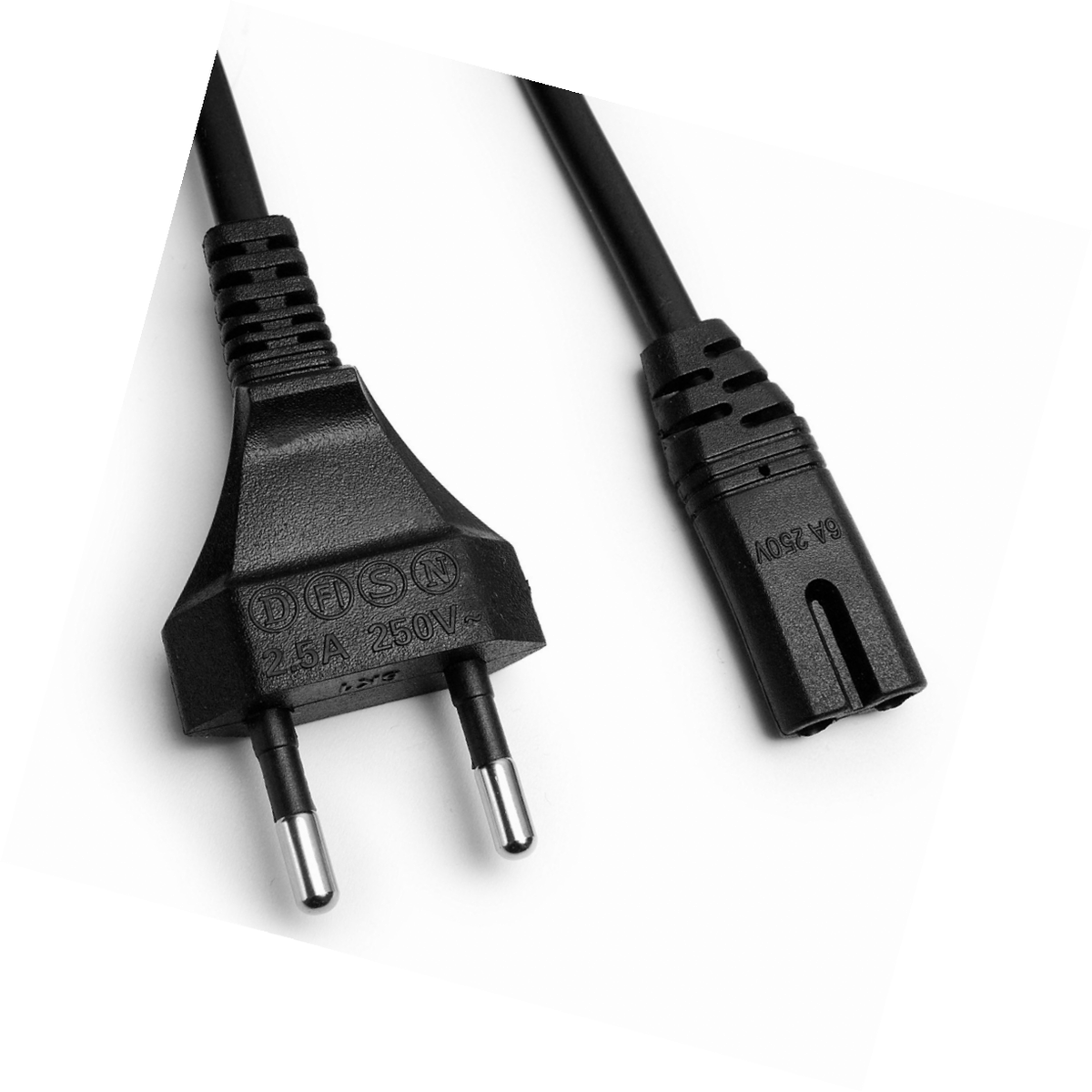 Mygadget Cable D'alimentation Fiche Euro 8 Droit 1,5m - Prise Double Femelle Pour Ecran Tele Ordinateur Radio Apple Tv Etc.  - Noir